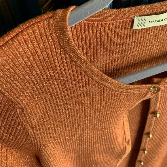 Marisa Christina METALLIC TOP & CARDIGAN Set Small - Picture 5 of 6